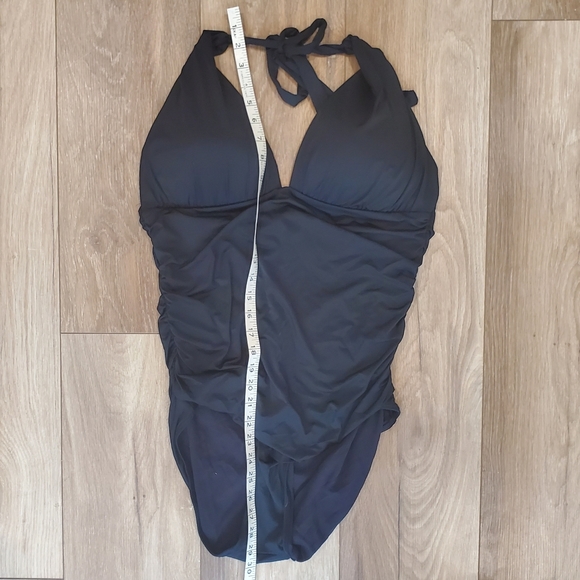 EUC La Vie En Rose one-piece halter-neck swimsuit, size XL, black - Picture 7 of 9